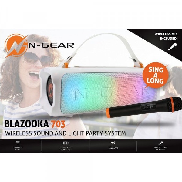 N-GEAR Blazooka zvučnik i mikrofon 703 beli
