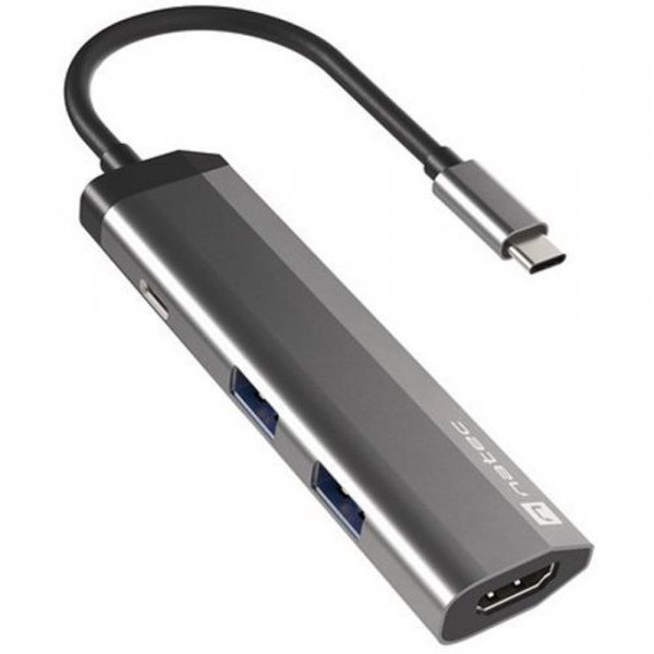 NATEC NMP-1984 FOWLER SLIM, USB Type-C 3-in-1 Multi-port Adapter