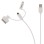 NEDIS VLMP39410W1.00 3 u 1 Sync and Charge Cable USB-A Male - Micro B Male 1.00 m White + 30-Pin Doc