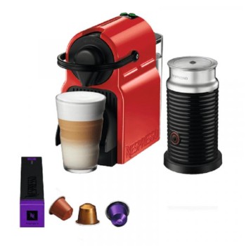 NESPRESSO Aparat za espresso kafu i za pravljenje pene od mleka Inissia Red i Aeroccino 3, A3NC40EURE-TX