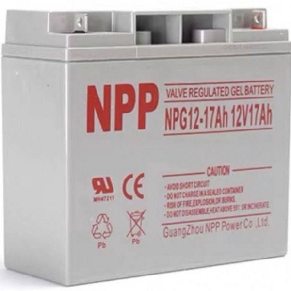 NPP NPG12V-17Ah, Gel battery, C20=17AH, T3, 180*77*167*167, 4,8KG, Light grey