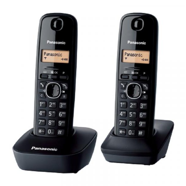PANASONIC DECT KX-TG1612FXH Duo Bežični telefon, Crna