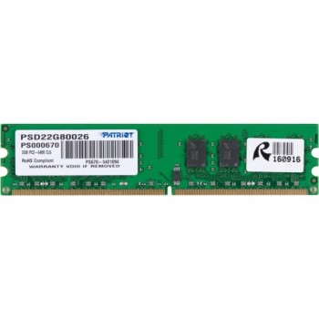 PATRIOT Memorija DDR2 2GB 800MHz Patriot Signature PSD22G80026