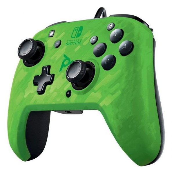 PDP Nintendo Switch Faceoff Deluxe Controller + Audio Camo Green
