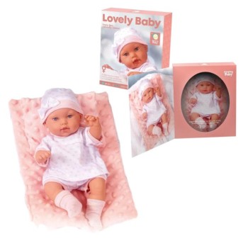 PERTINI Lutka Lovely Baby 33cm sa jastukom roze