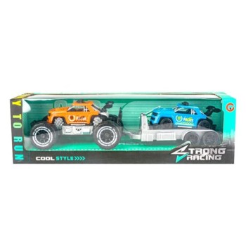 PERTINI Set 2 trkačka automobila i prikolica