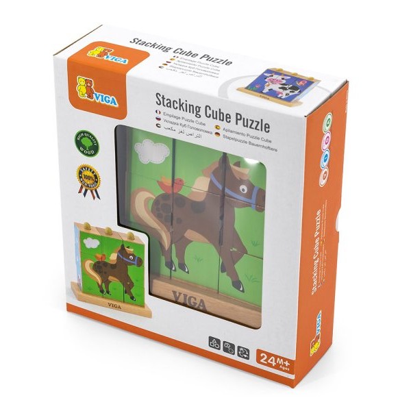 PERTINI Viga puzzle kockice - životinje sa farme