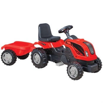 Playtime 956 Traktor na pedale sa prikolicom crveni
