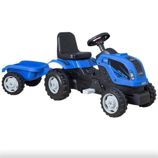 Playtime 956 Traktor na pedale sa prikolicom plavi
