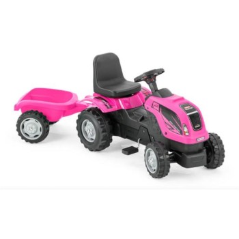 Playtime 956 Traktor na pedale sa prikolicom roze