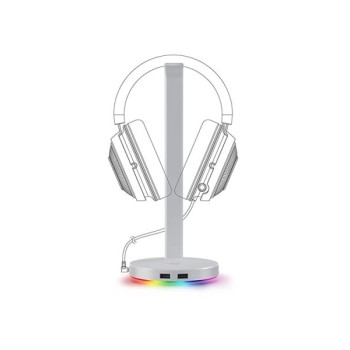RAZER Base Station V2 Chroma Mercury - Headphone Stand with USB 3.1 and 7.1 Surround Sound