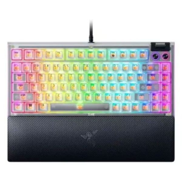 RAZER BlackWidow V4 75% - Hot-swappable Mechanical Gaming Keyboard - Phantom White Edition - US Layout
