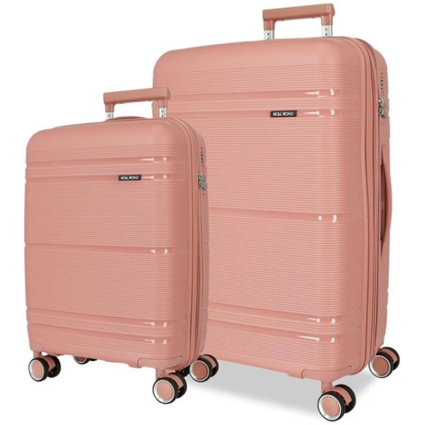 ROLL ROAD Komplet PP proširivih kofera 68cm i 55cm Universe powder pink
