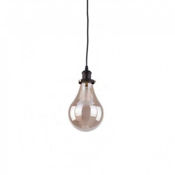 RUSTIK 117 VISILICA 1*E27 BLACK/AMBER GLASS