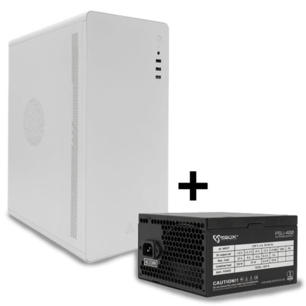 S BOX PCC 500 W ATX belo kućište + PSU 400
