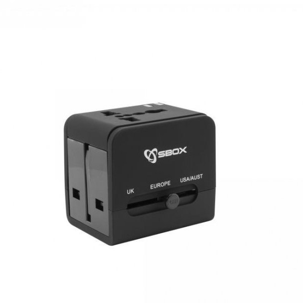 S BOX TA-23 UNIVERZALNI PUTNI ADAPTER SA DVOSTRUKIM USB PUNJAČEM