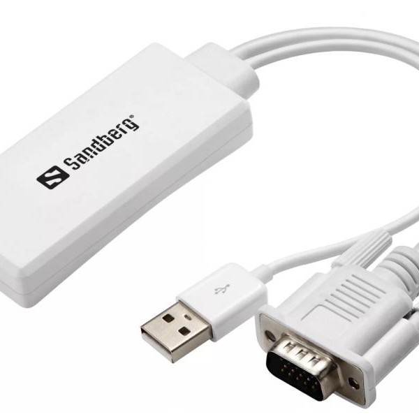 Sandberg Adapter konverter VGA + Audio - HDMI FHD 508-78