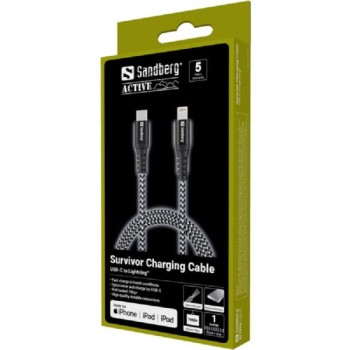 Sandberg Survivor, USB-C na Lightning kabl, 1m (441-55)