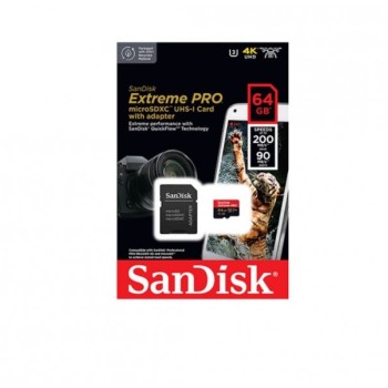 SANDISK SDXC 64GB Micro Extreme Pro 200MB/s A2 C10 V30 UHS-I US+Ad