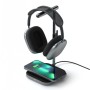 SATECHI 2-IN-1 Headphone Stand w Wireless Charger USB-C (Cable inc., Adapter not inc.) - Space Grey)