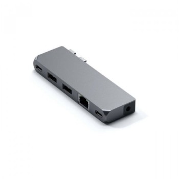 SATECHI Aluminium Pro Hub Mini (1xUSB4 96W up to 6K 60Hz display output, 2 x USB-A 3.0, 1xEthernet, 1xUSB-C, 1xAudio) - Space Grey