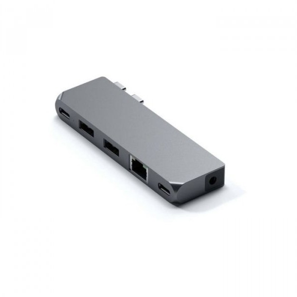 SATECHI Aluminium Pro Hub Mini (1xUSB4 96W up to 6K 60Hz display output, 2 x USB-A 3.0, 1xEthernet, 1xUSB-C, 1xAudio) - Space Grey