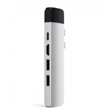 SATECHI Aluminium Type-C PRO Hub (HDMI 4K,PassThroughCharging,1x USB3.0,1xSD,Ethernet) - Silver