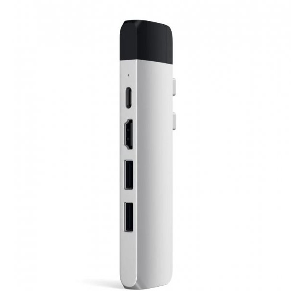 SATECHI Aluminium Type-C PRO Hub (HDMI 4K,PassThroughCharging,1x USB3.0,1xSD,Ethernet) - Silver