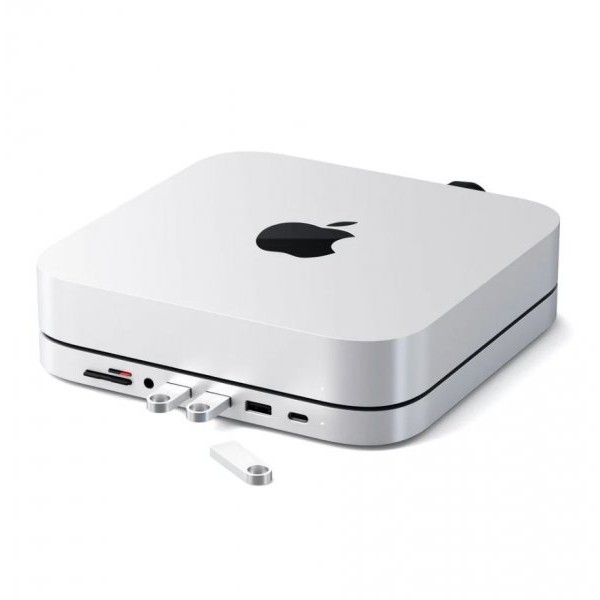 SATECHI Aluminium Type-C Stand and Hub for Mac Mini - Silver