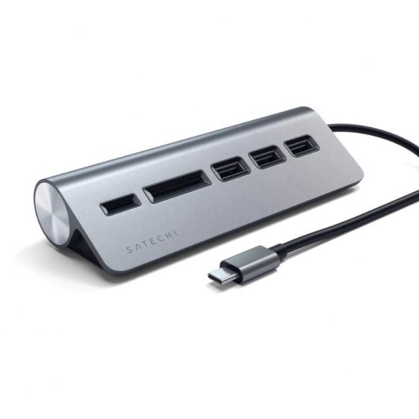 SATECHI Aluminium Type-C USB Hub (3x USB 3.0,MicroSD) - Space Grey