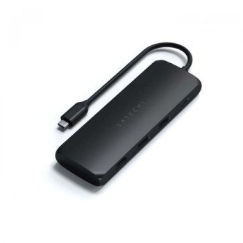 SATECHI Aluminium USB-C Hybrid Multiport adapter SSD Enclosure, HDMI 4K, 2 x USB-A 3.1 Gen 2 up to 10 Gbps-Black (ST-UCHSEK)