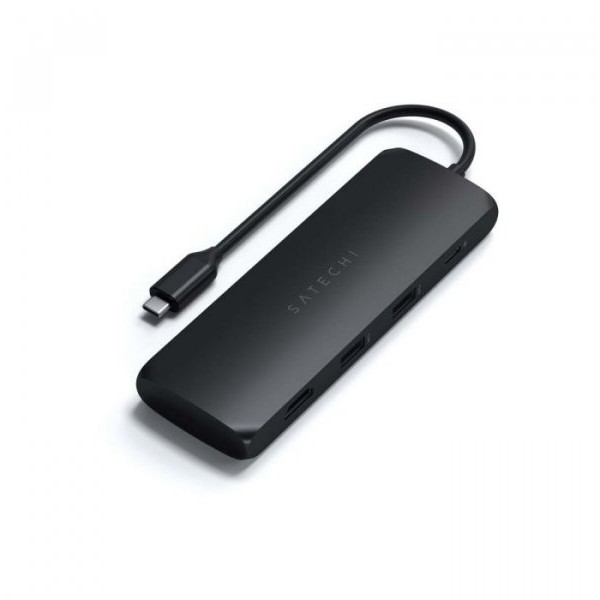 SATECHI Aluminium USB-C Hybrid Multiport adapter SSD Enclosure, HDMI 4K, 2 x USB-A 3.1 Gen 2 up to 10 Gbps-Black (ST-UCHSEK)
