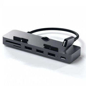 SATECHI Aluminum Type-C CLAMP PRO Hub (3x USB 3.0,MicroSD) - Space Grey