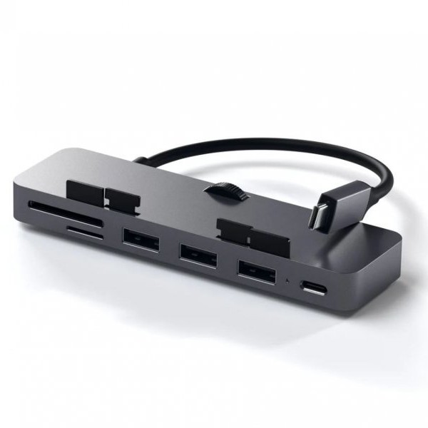 SATECHI Aluminum Type-C CLAMP PRO Hub (3x USB 3.0,MicroSD) - Space Grey