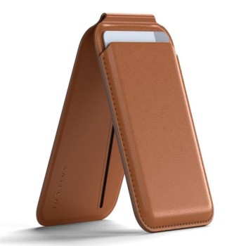 SATECHI Braon Vegan-Leather Magnetic Novčanik i držač za telefon
