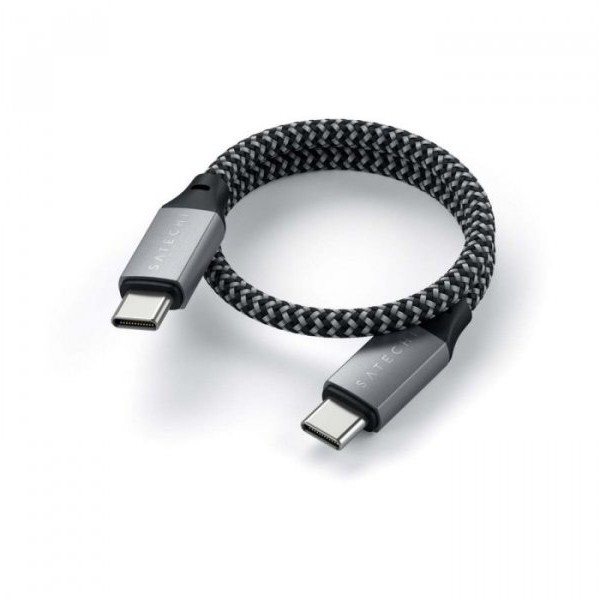 SATECHI USB-C to USB-C Short Cable - 25cm - Space Grey (ST-TCC10M)