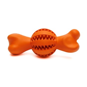 Savacoop Igračka za psa - gumena bombona za poslastice 7x18cm- narandžasta