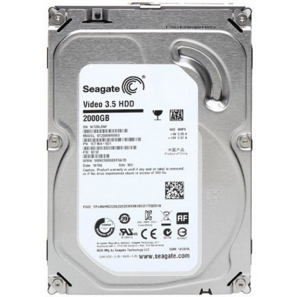 SEAGATE HDD 3.5''2TB ST2000VM003 5900RPM Video DVR NCQ 24x7 64MB SATA3 Refurbished