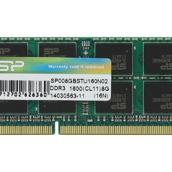 SILICON POWER 8GB, DDR3, SODIMM, 1600Hz SP008GBSTU160N02