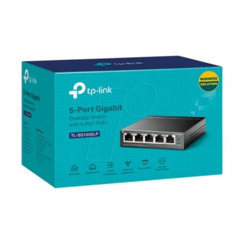 TP LINK Svič 10/100/1000 5-port TL-SG1005LP 4xPoE port 30W TL-SG1005LP