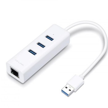 TP LINK USB Adapter UE330 to Gigabit Ethernet Network, 1x LAN, 3x USB 3.0 Hub