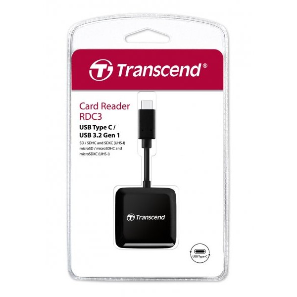 TRANSCEND Tip-C čitač kartica SD/microSD, crni (TS-RDC3)