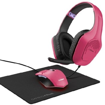 TRUST Miš + slušalice + podloga Trust GXT 790P Tridox 3-in-1 Pink