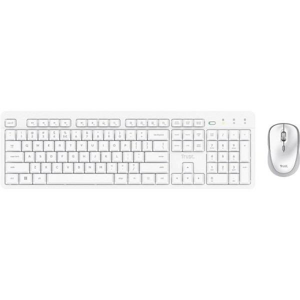 TRUST ODY II SILENT, bežična tastatura i miš, beli (25465)