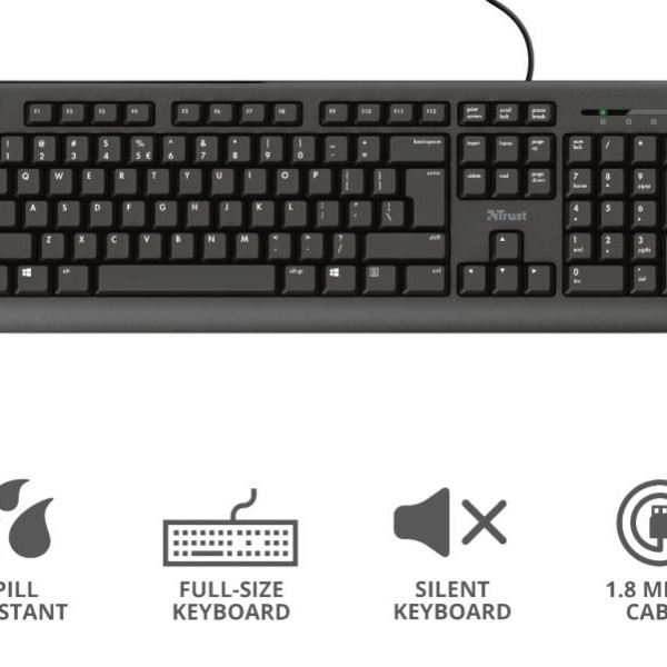 TRUST Tastatura Primo US, crna 23880