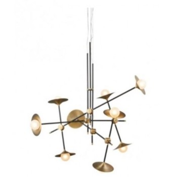 VESTA 319 LUSTER 9*G9 ANTIQUE BRASS/BLACK