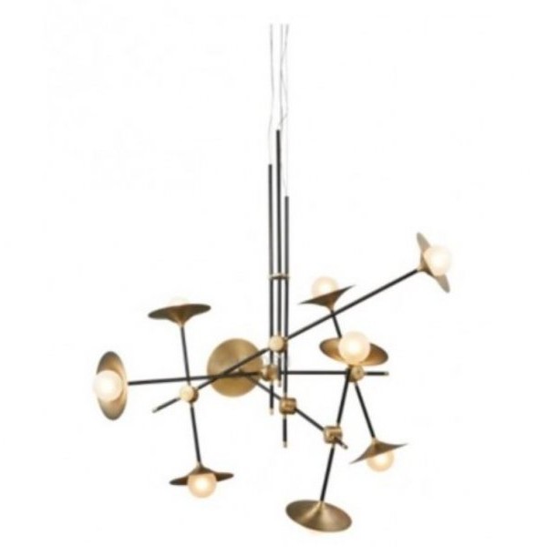 VESTA 319 LUSTER 9*G9 ANTIQUE BRASS/BLACK
