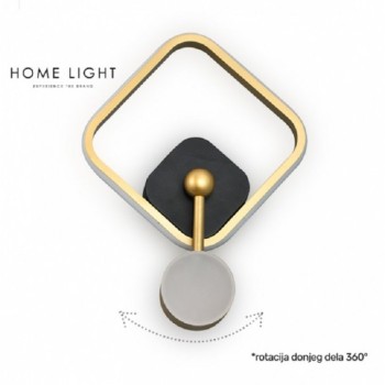VESTA 466 ZIDNA LAMPA 15W 3000K CRNA/BRUSENO ZLATO