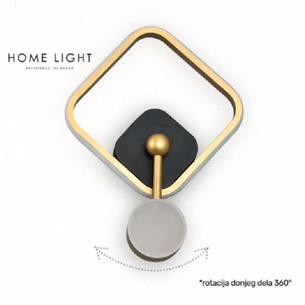 VESTA 466 ZIDNA LAMPA 15W 3000K CRNA/BRUSENO ZLATO