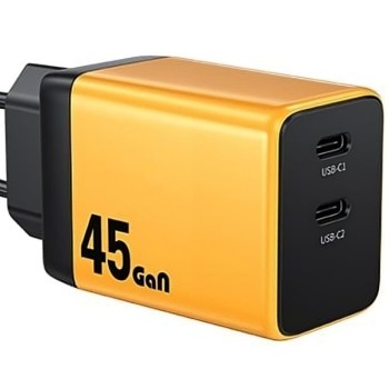 WEKOME WP-U33 Super brzi Strujni GaN Punjač, 2-porta USB (2 x 3.1 tipC) 45W, žuti